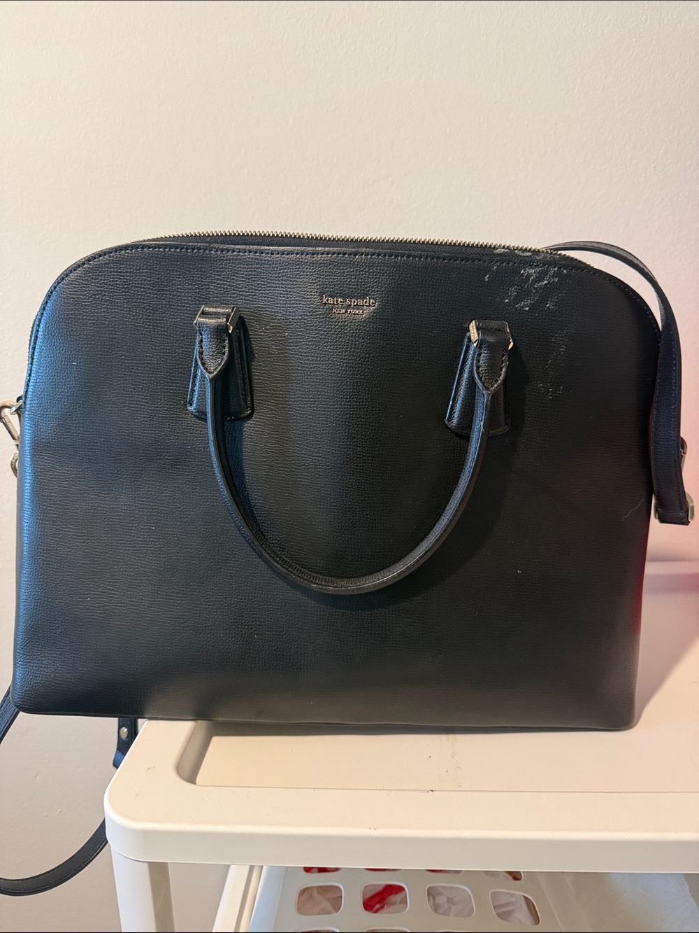 kate spade Black Laptop Bag with Gold Logo Detail